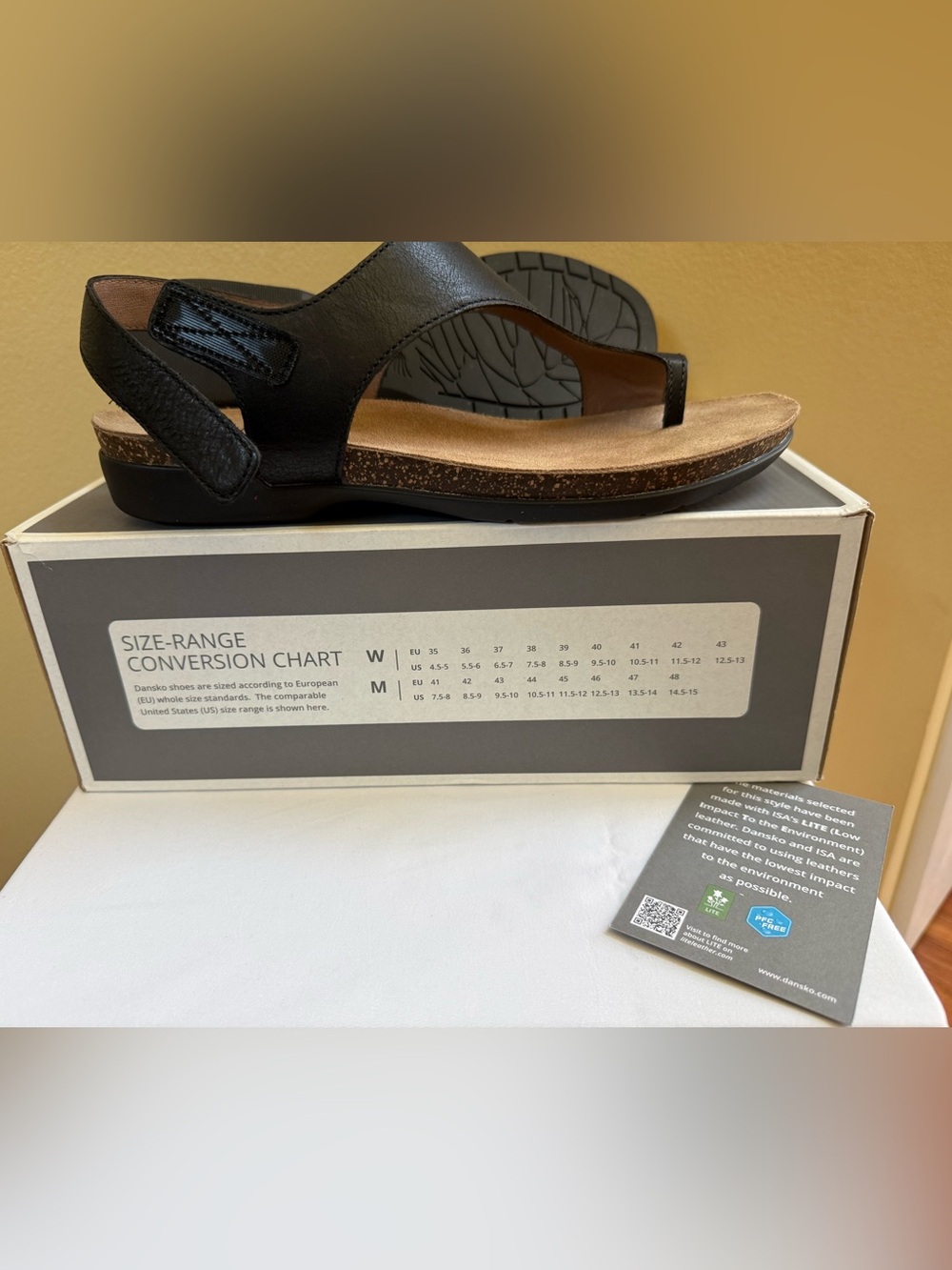 DANSKO Reece Leather Toe-Loop Sandal, Sz EU40/US9.5-10, NWT - Picture 4 of 8